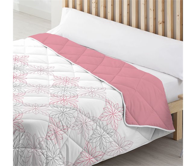 Conforama Edredón Nórdico Estampado Flow Reversible Coral Cama De 90cm