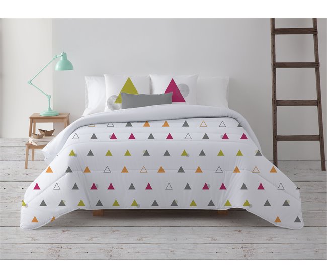 Conforama Edredón Nórdico Triangle pistacho 300GR tacto pluma cama de 90