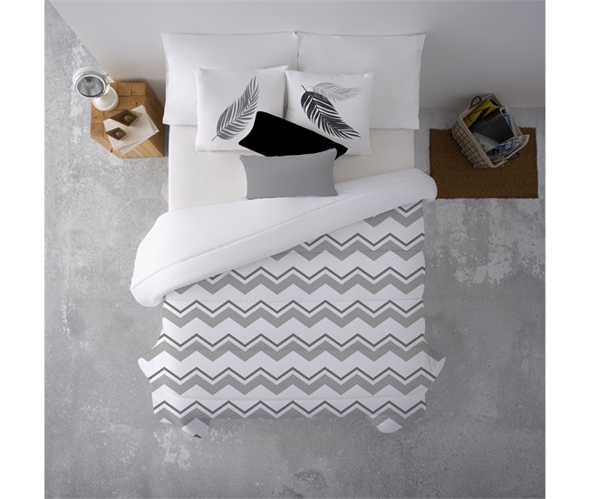 Conforama Edredón Nórdico ZigZag 300GR Tacto Pluma Cama De 90