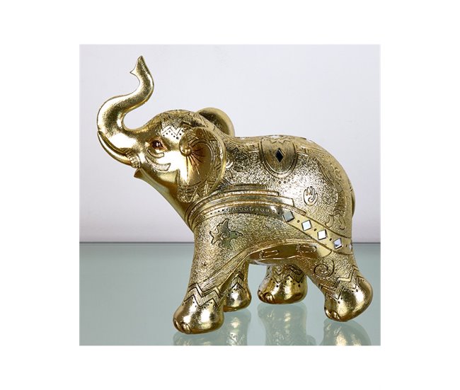 Conforama Elefante Presume De Casa Picasso 24.5*24*10.5 Dorado Resina