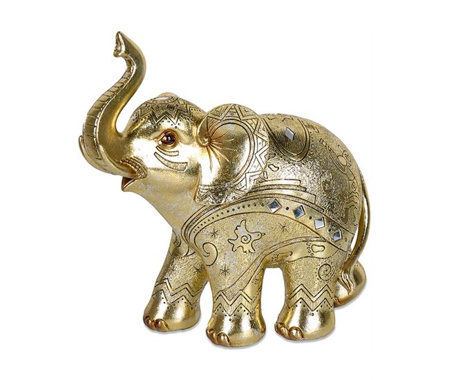 Conforama Elefante Presume De Casa Picasso 28.5*28*12 Dorado Resina
