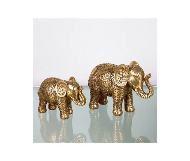 Conforama Elefantes Presume De Casa Tallado21.5*16.5*8doradoresina