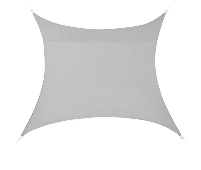 Conforama [en.casa] Toldo vela de Sombra para jardín Repelente al agua cuadrado 3m x 3m gris claro