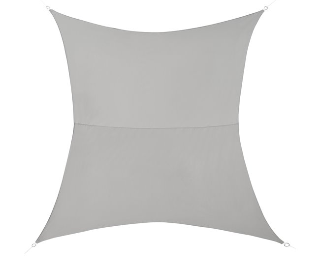 Conforama [en.casa] Toldo vela de Sombra para jardín Repelente al agua rectangular 2m x 3m gris claro