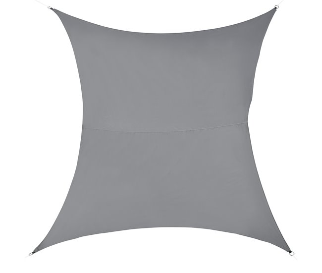 Conforama [en.casa] Toldo vela de Sombra para jardín Repelente al agua rectangular 3m x 5m gris oscuro