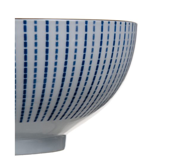 Conforama Ensaladera 20 X 20 X 9 5 Cm Porcelana Azul Blanco
