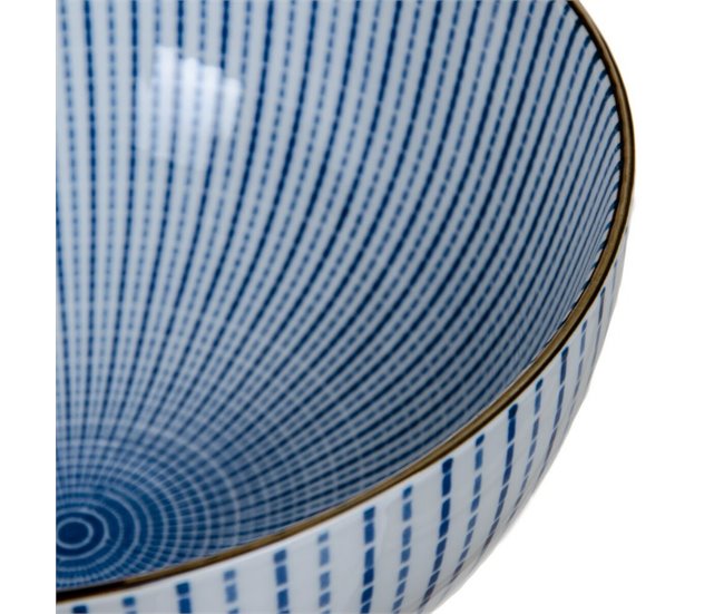 Conforama Ensaladera 20 X 20 X 9 5 Cm Porcelana Azul Blanco