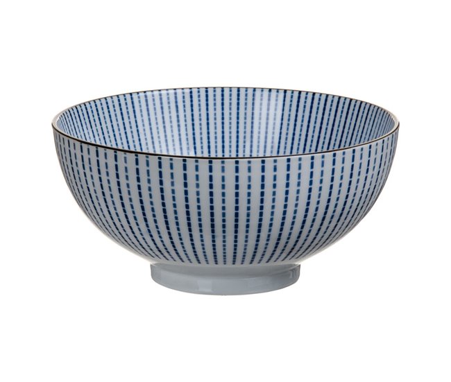 Conforama Ensaladera 20 x 20 x 9 5 cm Porcelana Azul Blanco