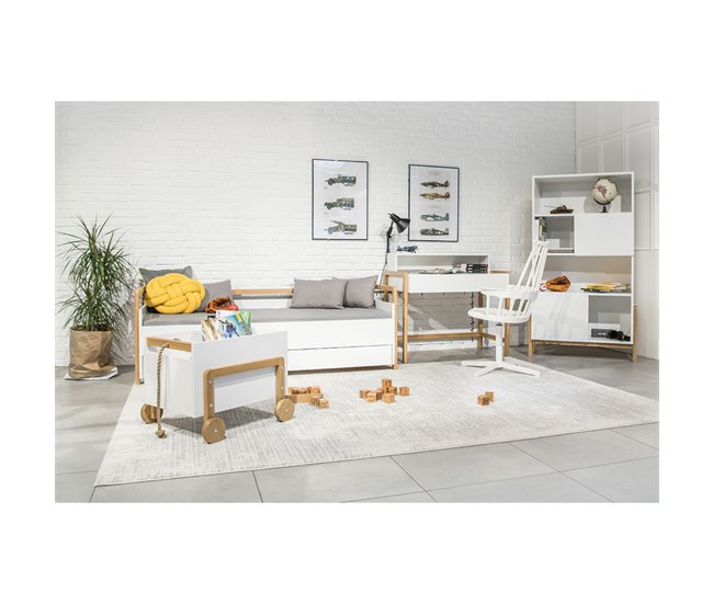 Conforama Escritorio 1 Cajón Kocot Kids Victor - Blanco Y Roble