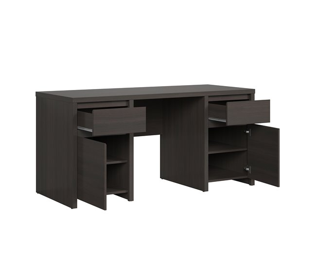 Conforama Escritorio 2 Puertas 2 Cajones Soren Madera Wengué