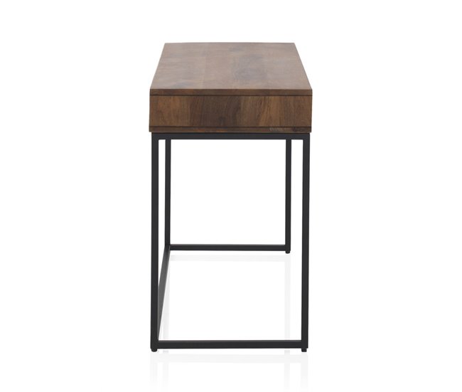 Conforama Escritorio Con Cajón Madera Maciza De Mango Laminada Base De Metal