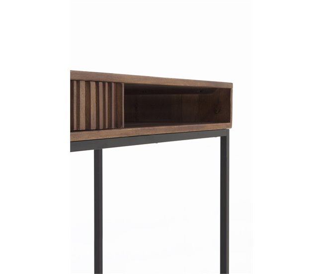 Conforama Escritorio Con Cajón Madera Maciza De Mango Laminada Base De Metal