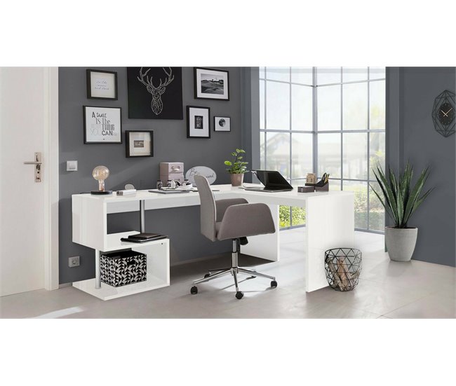 Conforama Escritorio Dabius Escritorio Para PC Lineal Mesa De Oficina Multiusos Escritorio Que Ahorra Espacio 100% Made In Italy 160x60h78 Cm Blanco Brillante