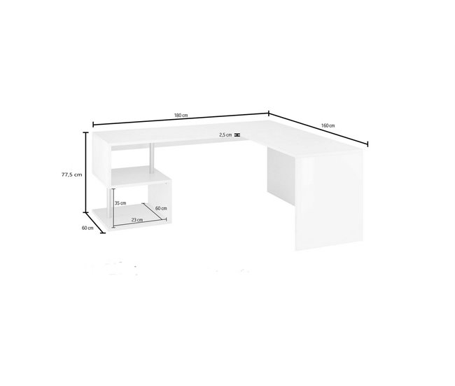Conforama Escritorio Dabius Escritorio Para PC Lineal Mesa De Oficina Multiusos Escritorio Que Ahorra Espacio 100% Made In Italy 160x60h78 Cm Blanco Brillante
