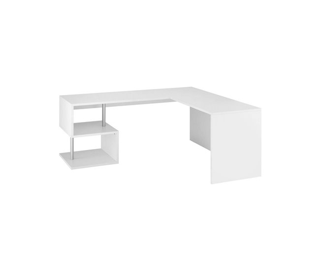 Conforama Escritorio Dabius Escritorio para PC lineal Mesa de oficina multiusos Escritorio que ahorra espacio 100% Made in Italy 160x60h78 cm Blanco brillante