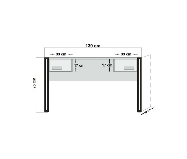 Conforama Escritorio Dbonifaz Escritorio Multiusos Mesa De Oficina Para PC El Plan De Trabajo 139x60h75 Cm Roble Y Negro