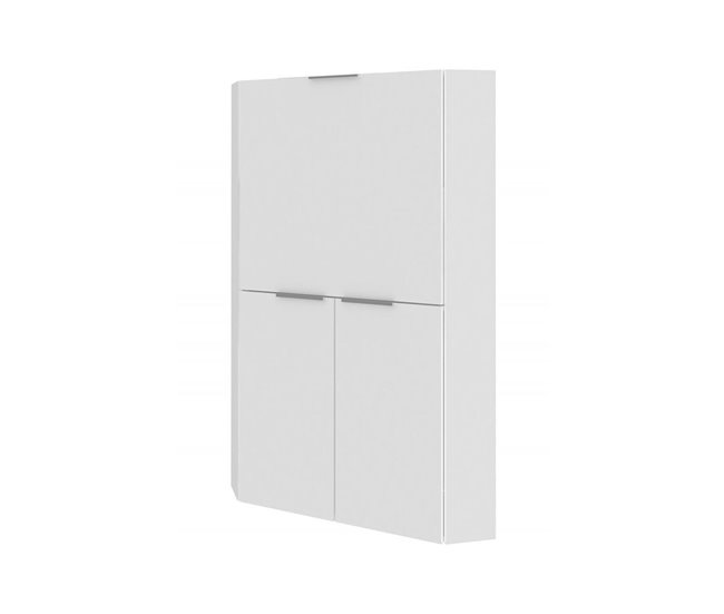 Conforama Escritorio Ddorva Mueble multiusos con estantes y encimera Mesa de oficina multiusos Escritorio multiposición que ahorra espacio 100% Made in Italy 70x57h140 cm Blanco brillo