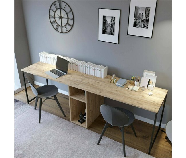 Conforama Escritorio Dferguso Escritorio Multiusos Mesa De Oficina Para PC El Plan De Trabajo 240x60h74 Cm Roble