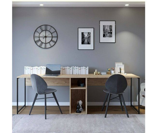Conforama Escritorio Dferguso Escritorio Multiusos Mesa De Oficina Para PC El Plan De Trabajo 240x60h74 Cm Roble