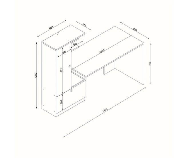 Conforama Escritorio Dfrabott Escritorio Multiusos Mesa De Oficina Para PC El Plan De Trabajo 150x62h140 Cm Blanco