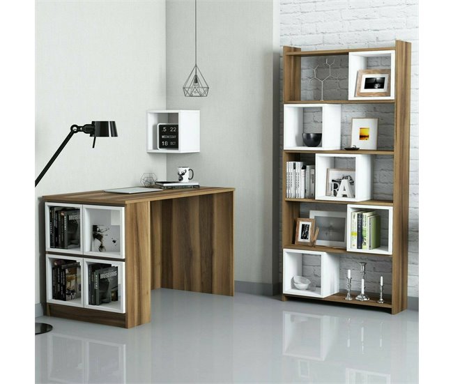 Conforama Escritorio Dgonzale Escritorio Multiusos Mesa De Oficina Para PC El Plan De Trabajo 120x65h75 Cm Nogal Y Blanco
