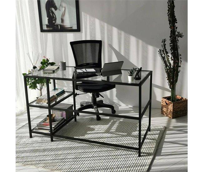 Conforama Escritorio Dkarlsso Escritorio Multiusos Mesa De Oficina Para PC El Plan De Trabajo 130x60h75 Cm Negro