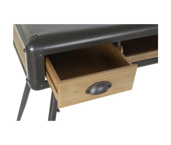 Conforama Escritorio DKD Home Decor 118 X 52 X 84 Cm Abeto Natural Metal Gris Claro