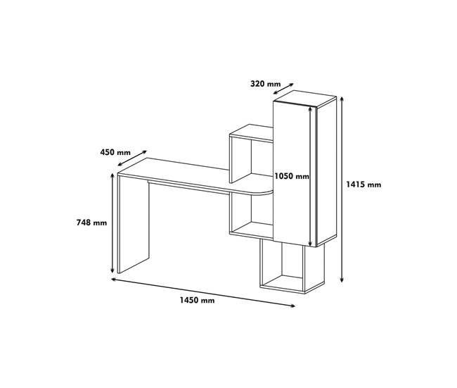 Conforama Escritorio Dmambrin Escritorio Multiusos Mesa De Oficina Para PC El Plan De Trabajo 145x45h75 Cm Nogal Y Blanco