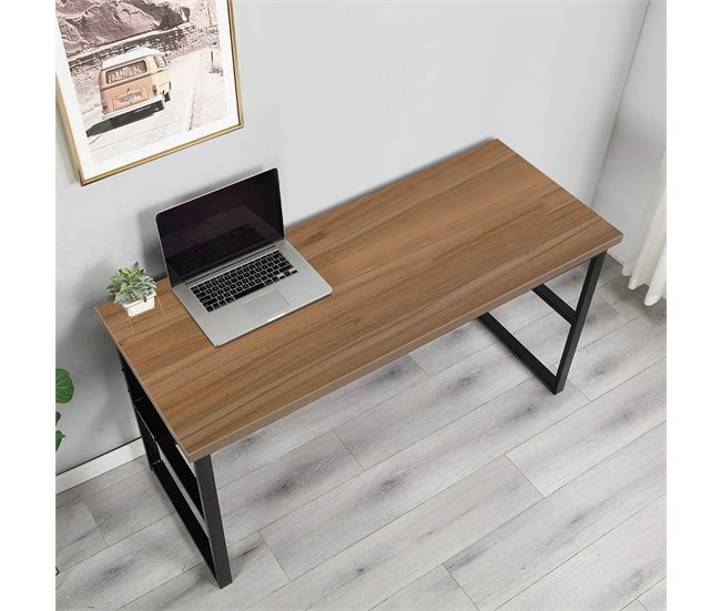 Conforama Escritorio Dmusell Escritorio Lineal Escritorio De Oficina Multiusos Escritorio Fijo Ahorrador De Espacio 55x139h74 Cm Negro Y Roble