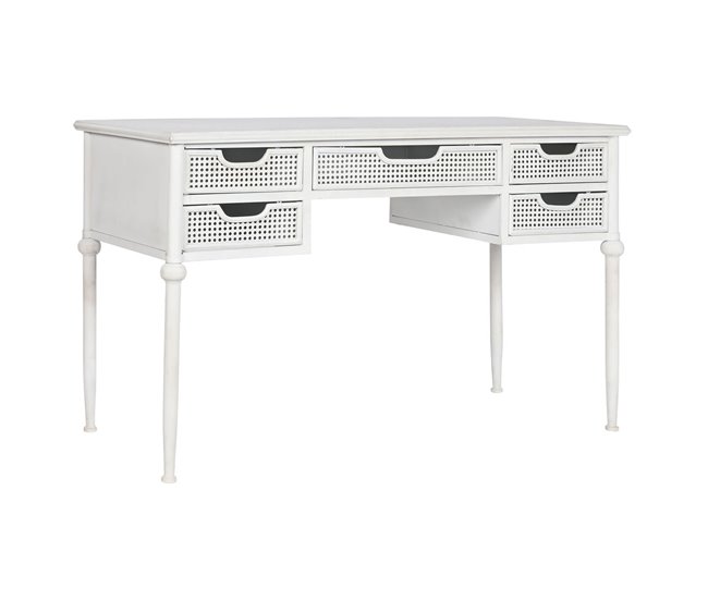 Conforama Escritorio Home ESPRIT Blanco Metal 122 x 50 x 76 cm
