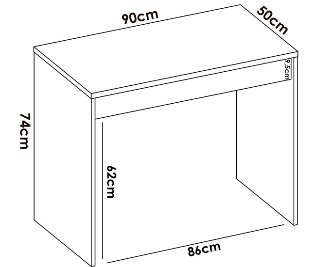 Conforama Escritorio Perforado Escritorio De Oficina Multiusos Que Ahorra Espacio Mesa De Estudio Lineal Con 1 Cajón 90x50h74 Cm Blanco Y Roble