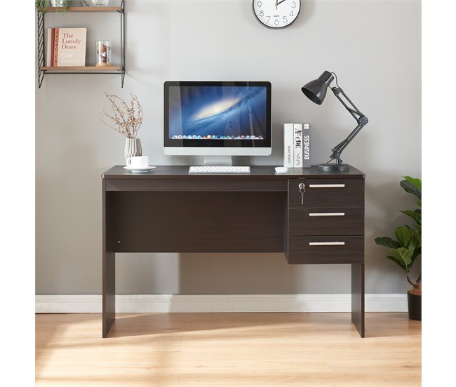 Conforama Escritorio Ragunda Con 3 Cajones Aglomerado 120x59x75cm - Efecto Madera [en.casa]