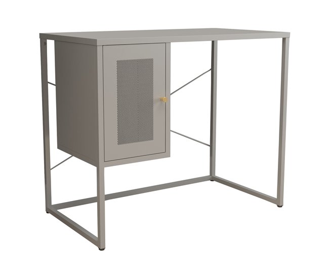 Conforama Escritorio Sund con compartimento acero 75x100x50cm - Gris [en.casa]