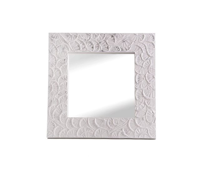 Conforama Espejo artesanal Abanico Blanco Abanico 80x80 cm