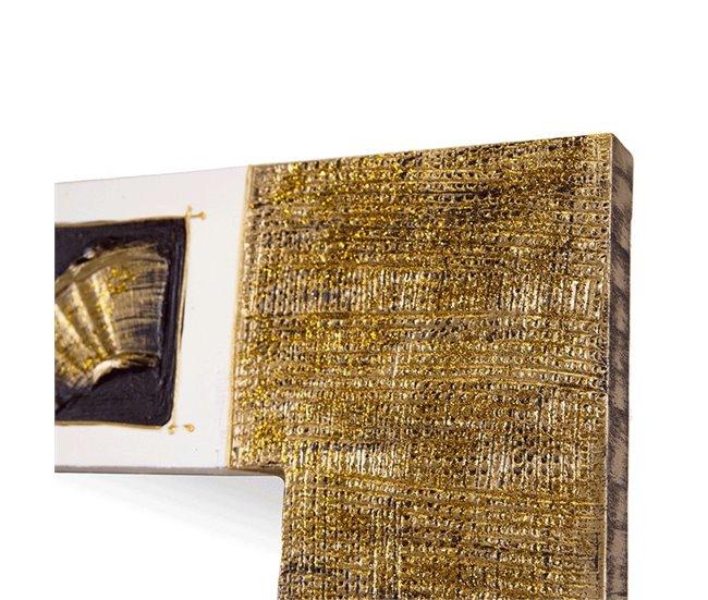 Conforama Espejo Artesanal Maderas Oro Negro Acrílico 150x70 Cm
