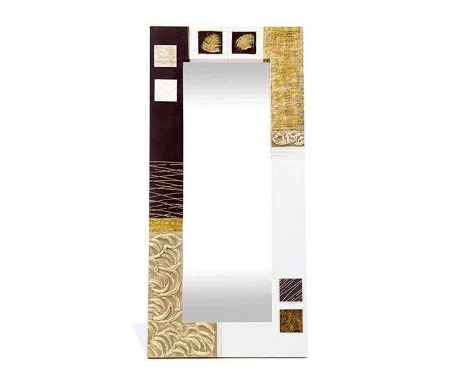 Conforama Espejo artesanal Maderas Oro Negro Acrílico 150x70 cm