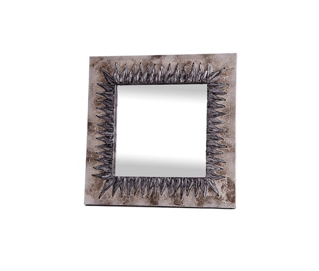 Conforama Espejo Artesanal Sol Plata Oscura Acrílico 80x80 Cm