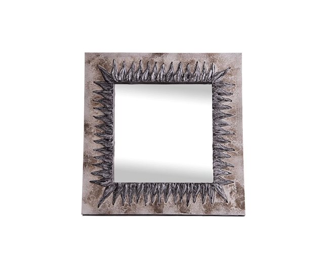 Conforama Espejo artesanal Sol Plata Oscura Acrílico 80x80 cm