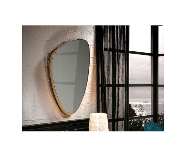 Conforama Espejo Cristal Color Dorado Serie Orio 83cm