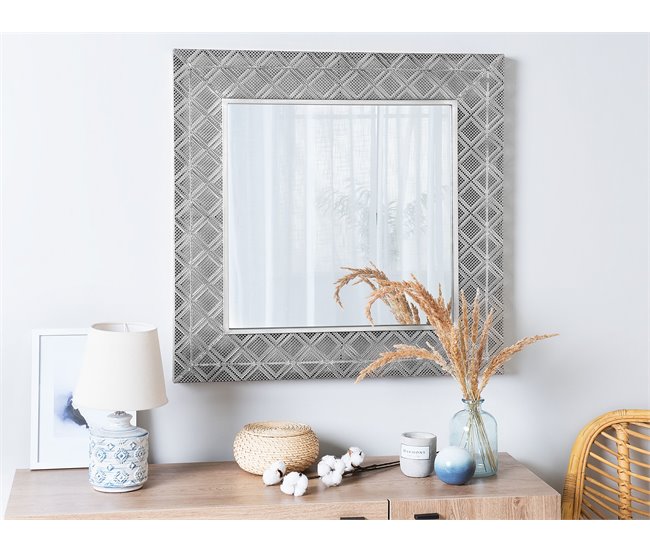 Conforama Espejo De Pared 80x80 Cm Plateado EVETTES