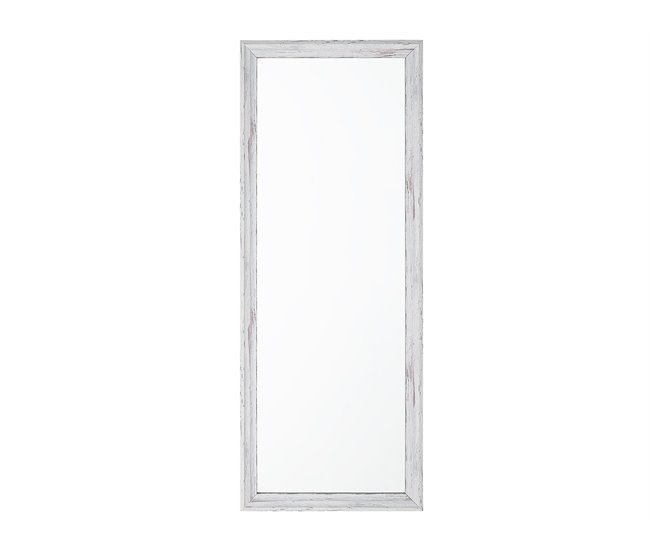 Conforama Espejo de pared blanco/imitación de madera 50x130 cm BENON