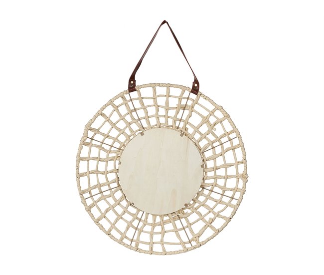 Conforama Espejo De Pared De Cuerda De Papel Natural/beige ⌀ 60 Cm PALACI