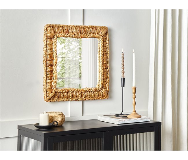 Conforama Espejo De Pared De Jacinto De Agua Natural 52 X 52 Cm LANGLI