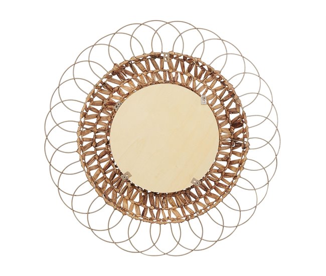 Conforama Espejo De Pared De Jacinto De Agua Natural/beige ⌀ 67 Cm PAMOL