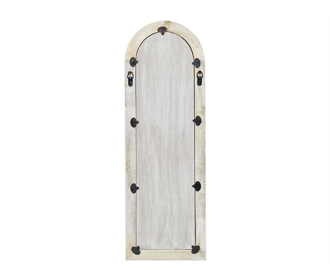 Conforama Espejo De Pared De Madera Blanco Crema 31 X 91 Cm SARRY