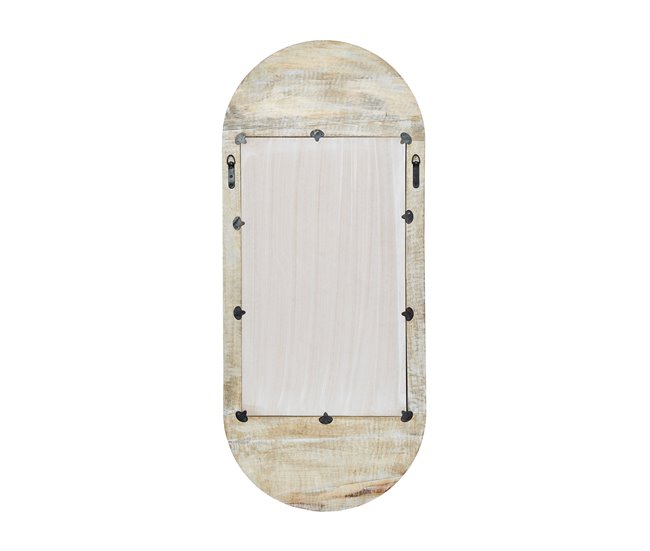 Conforama Espejo De Pared De Madera Blanco Crema 56 X 130 Cm BRIANT