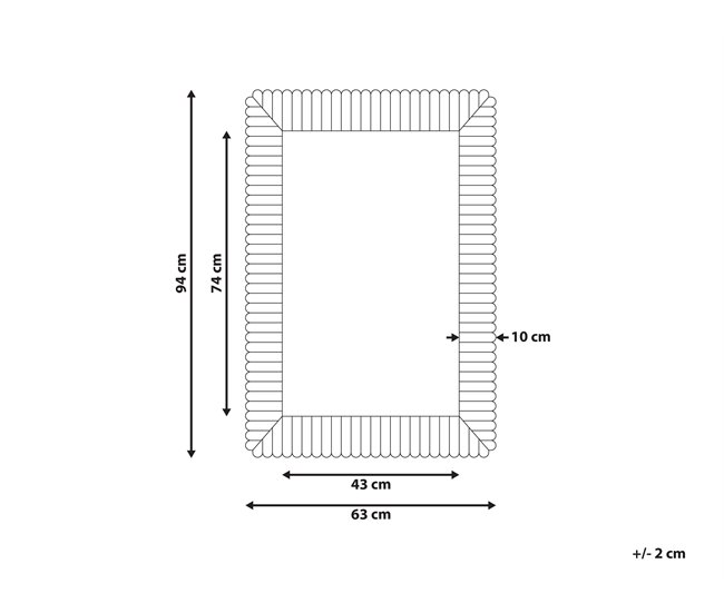 Conforama Espejo De Pared De Madera Blanco Crema 63 X 94 Cm BAUGY
