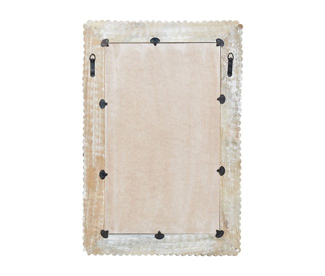 Conforama Espejo De Pared De Madera Blanco Crema 63 X 94 Cm BAUGY