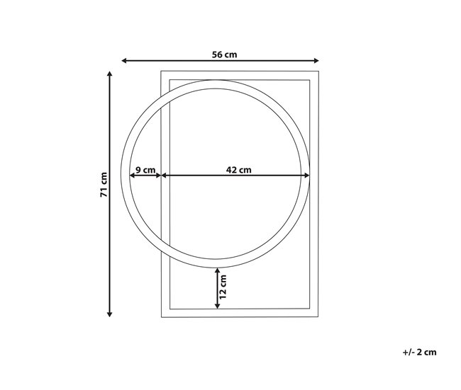 Conforama Espejo De Pared De Madera Clara 56 X 71 Cm LAURON