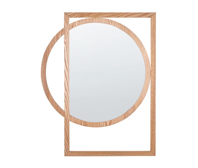 Conforama Espejo de pared de madera clara 56 x 71 cm LAURON